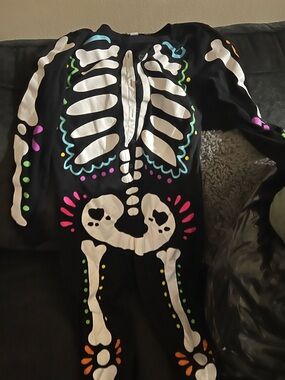 Old Navy Black Glow Skeleton Jumpsuit with Neon Accents